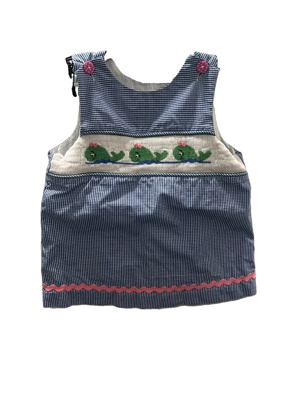 Smock Blue Gingham Summer Whale Top by Remember Nguyen - 6x